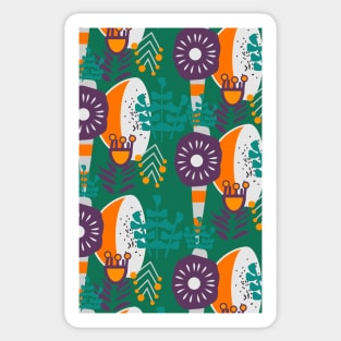 Purple, green, orange botany Sticker